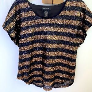 Sequin Stripe Top